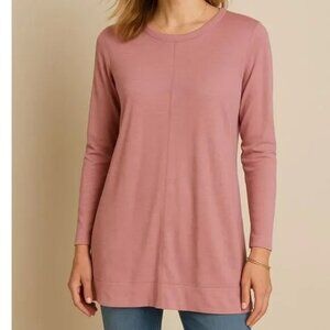 J. Jill Pima Elliptical Tunic Relaxed Fit Comfy Cozy Lounge in Pink XL